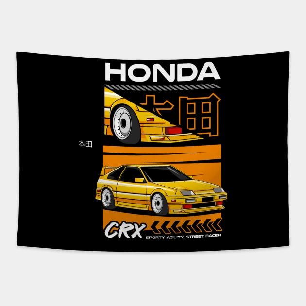 Classic Honda CRX Tapestry by Harrisaputra