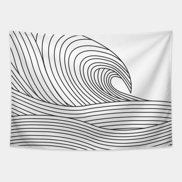 Big Wave Made Of Lines Tapestry by JDP Designs