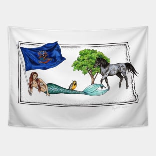 North Dakota Mermaid Tapestry