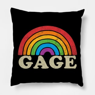 Gage - Retro Rainbow Flag Vintage-Style Pillow