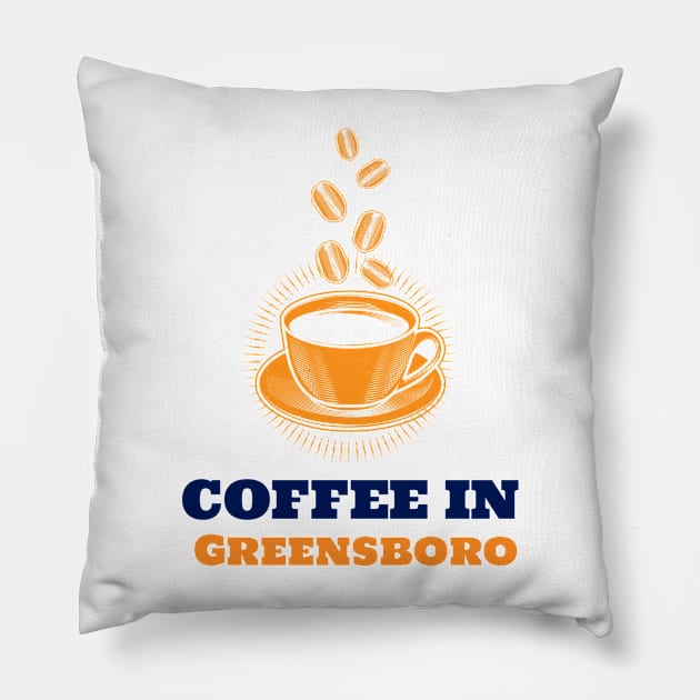 Greensboro & Coffee Pillow by ArtDesignDE