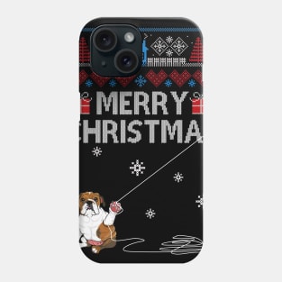 Merry Christmas Funny Naughty Bulldog Phone Case
