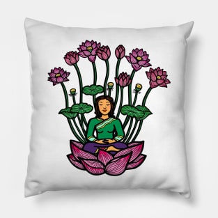 Meditation mindfulness mental health wellbeing Pillow