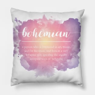 Bohemian - colorful watercolor Pillow