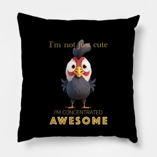 Rooster Concentrated Awesome Cute Adorable Funny Quote Pillow