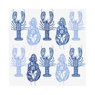 Lobster Blue Pattern T-Shirt