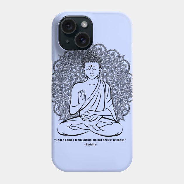 Mandala Meditating Buddha Phone Case by Nirvanax Studio