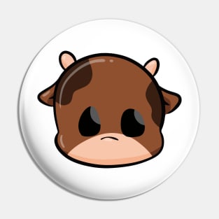 vector illustration of a brown cow's head(tee) Pin