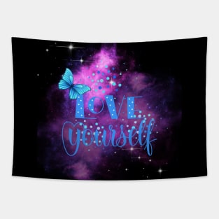 Love Yourself, Motivational, Positivity, Inspirational Quote Design Tapestry