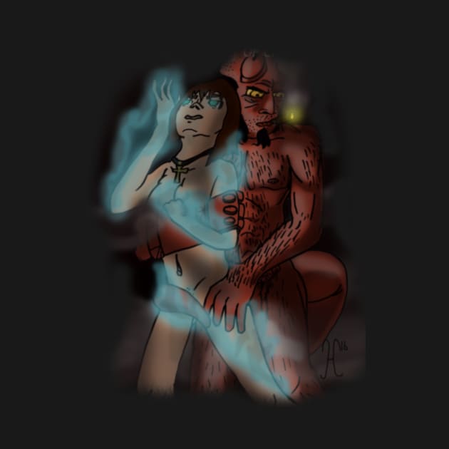 Hellboy and Liz by CutesyKreepy