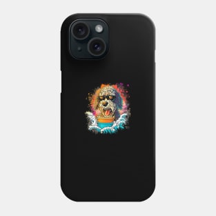 Colourful Cool Golden Doodle Dog with Sunglasses Phone Case