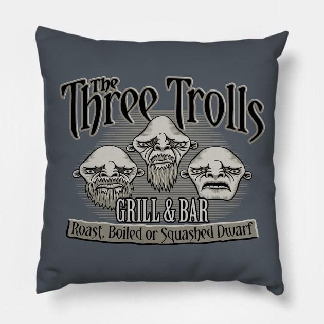 The Three Trolls Pillow by DoodleDojo