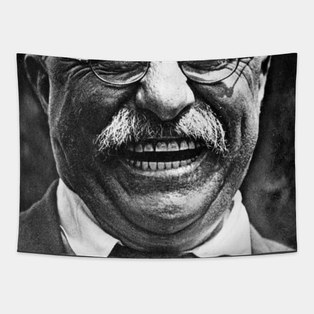 Teddy Roosevelt Facemask Tapestry by friskblomster