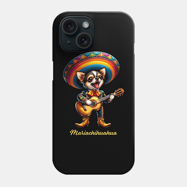 Mariachihuahua Funny Mariachi Chihuahua Traditional Guitar player Sombrero Phone Case by BraaiNinja