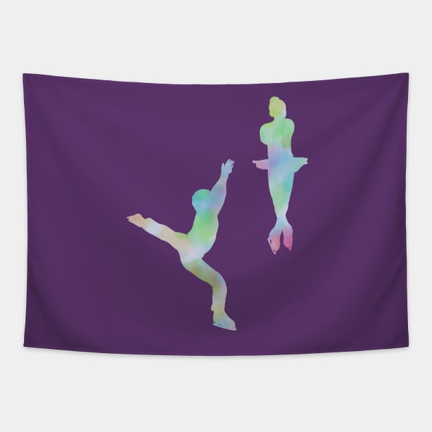 Figure skating (throw jump) Tapestry by Becky-Marie