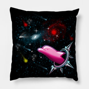 dolphin going to galaxy Pillow