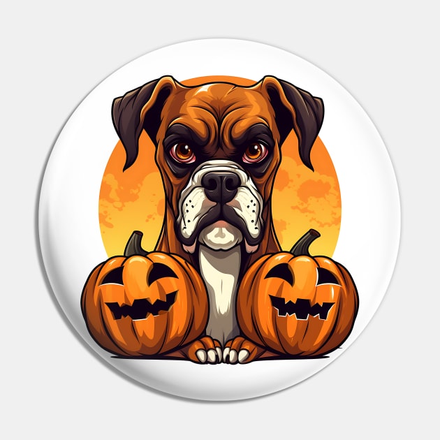 Halloween Boxer Dog #4 Pin by Chromatic Fusion Studio