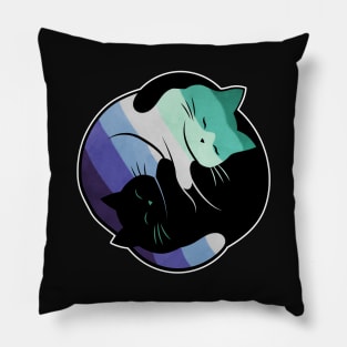 Gay Man Pride Yin Yang Cat Pillow