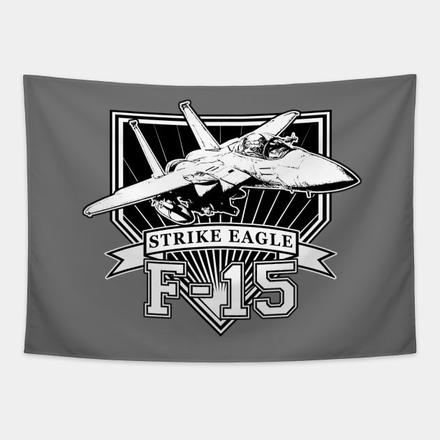 F15 Strike Eagle Jet Tapestry by CoolCarVideos