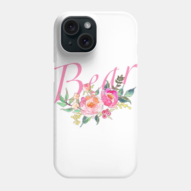 Bear (Flowers) Phone Case by JasonLloyd