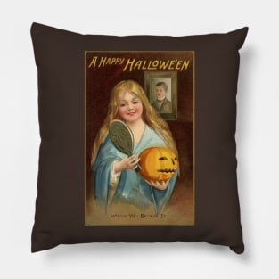 Haunted Girl Wants to Give Jack'o'Lantern a Hair Transplant Pillow