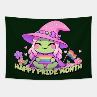 Happy Pride Month LGBTQ Witch Frog Tapestry