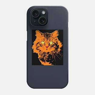 Pop cat orange black Phone Case