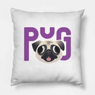 Silly Pug, Dumb but Cute, Pug Life Pillow