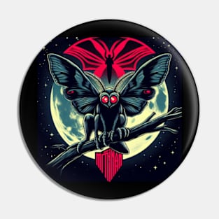 Mothman Moonlight Pin