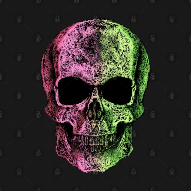 Cool skull,purple green skull mask face by Collagedream