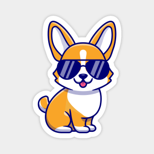 Cool Corgi Dog With Eyeglasses Magnet