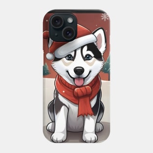 christmas husky Phone Case