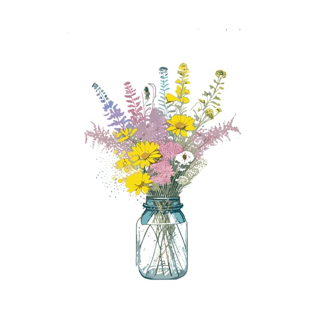 Bouquet in a Mason Jar by Yolanda.Kafatos