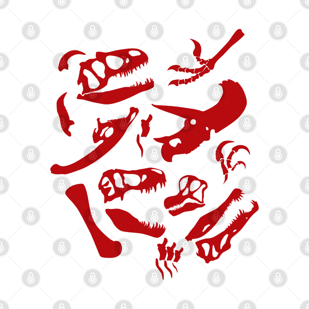 Dinosaur Bones (Red) by SakuraDragon