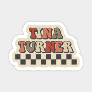 Tina Turner Checkered Retro Groovy Style Magnet