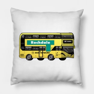 Rochdale Transport for Greater Manchester (TfGM) Bee Network yellow bus Pillow