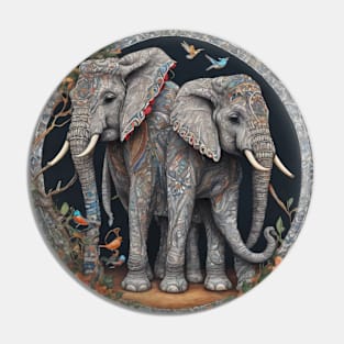 Elephant ,  Painting , Poster Pin