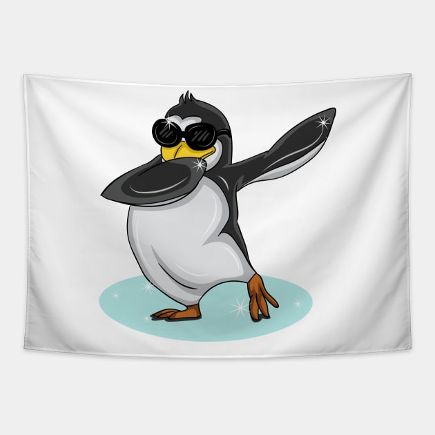 'Dabbing Dancing Penguin' Funny Dabbing Animal Gift Tapestry by ourwackyhome