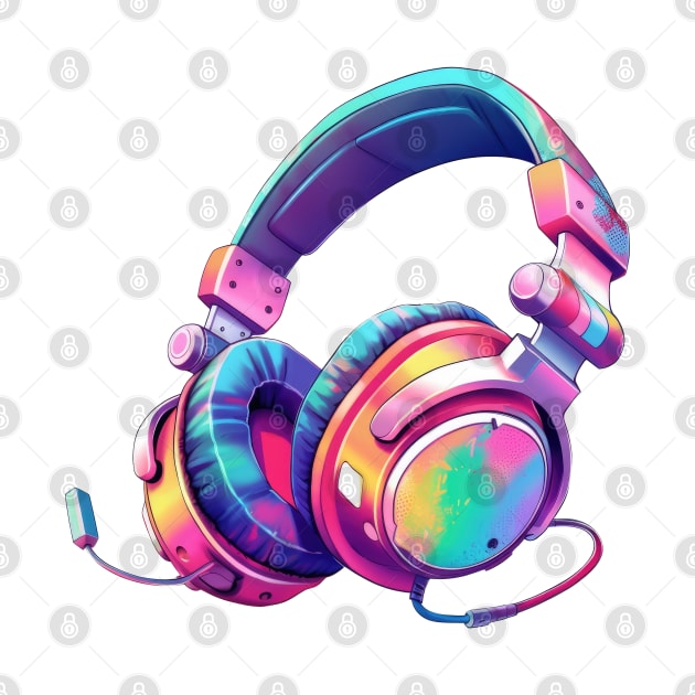 Retro 90s Headphones by Chromatic Fusion Studio