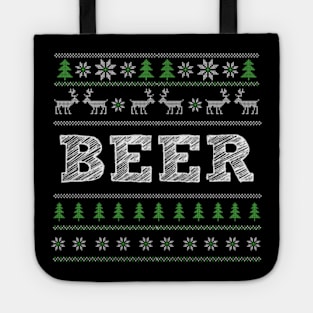 Christmas Ugly Sweater tshirt, Beer tshirt Christmas Gift Tote