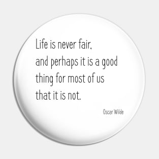 Oscar Wilde Quote Pin