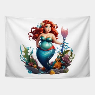 Beautiful Plus Size Redhead Mermaid Tapestry