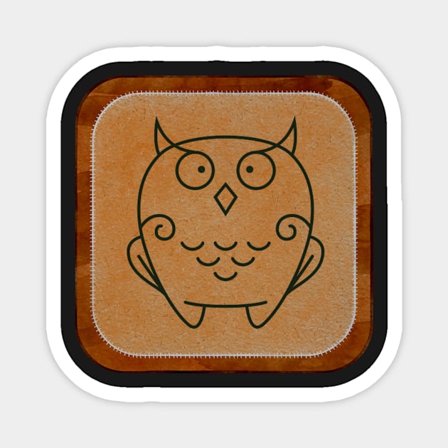 Funny Brown Halloween Owl Magnet by JanesCreations