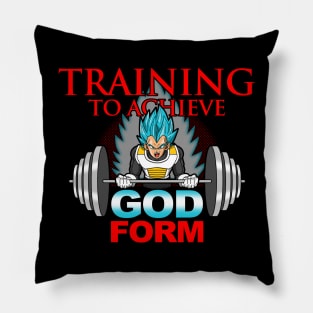 Anime Manga Inspired Gym Training Workout Lifting God Mode Meme Pillow