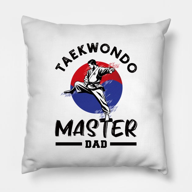 Taekwondo master dad, Korean martial arts, unique TKD father's day gift to improve mental health Pillow by MentalHealthAssistant