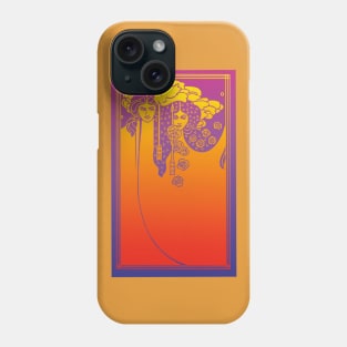 Art Nouveau Ladies (orange on purple) Phone Case