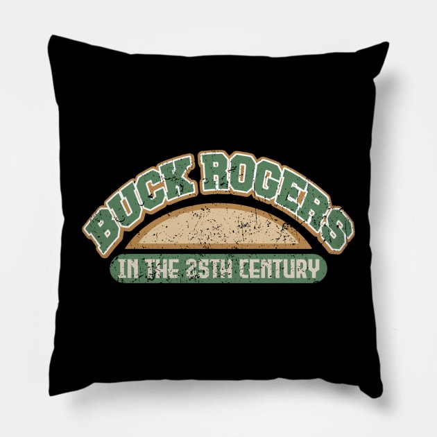 retro buck rogers 40 ago fight outside tittle Pillow by bikorongae