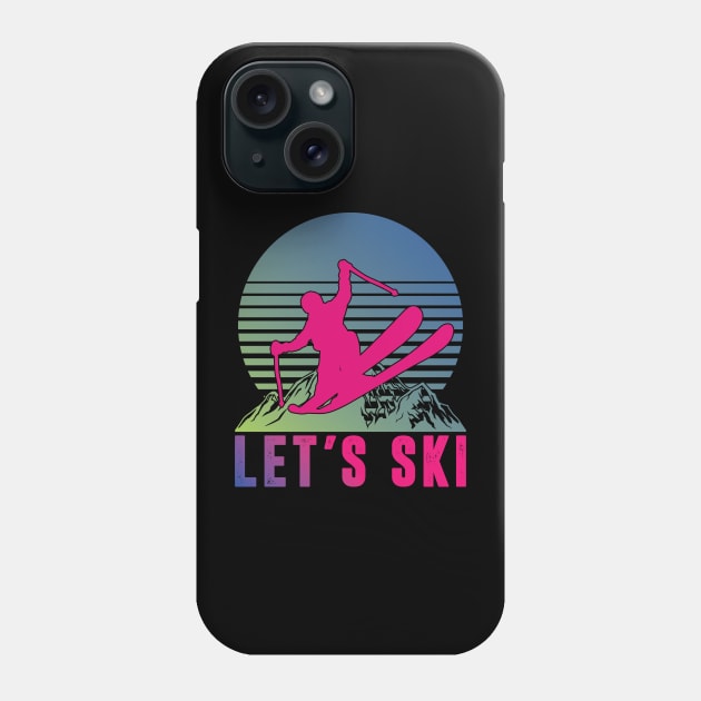 Vintage Ski Racing Retro Skiing Winter Sports Lovers Skier Phone Case by Sowrav