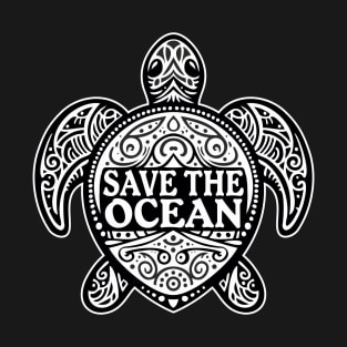 Save The Ocean Sea Turtle Ocean Lover Statement T-Shirt