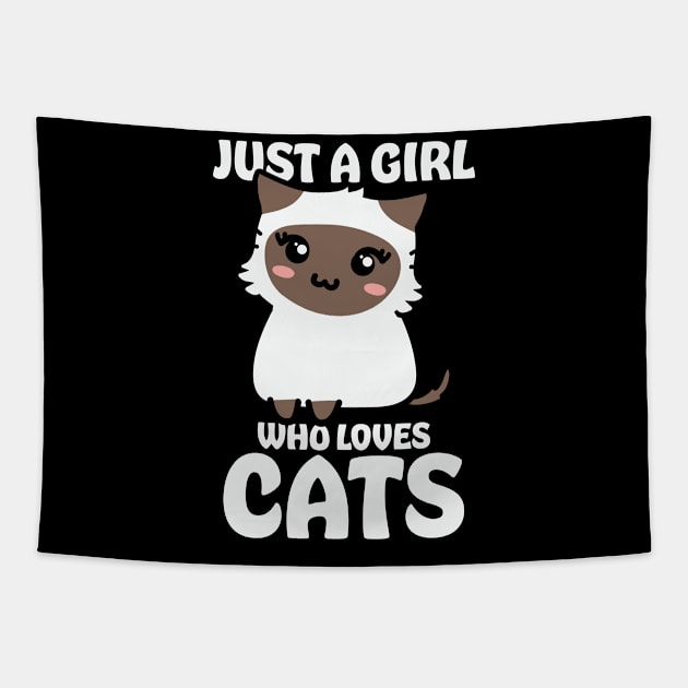 Just A Girl Who Loves Cats Tapestry by Okanagan Outpost